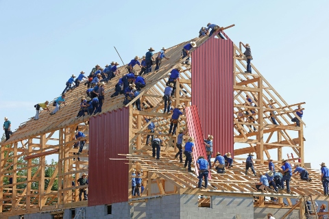 A construction team on a building My Image